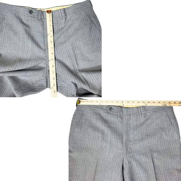 Vintage 1960s Cricketeer Smiths Mens 3-Piece Suit Pinstripe Double Vented Gray - Picture 6 of 11